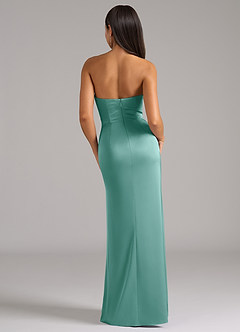 Azazie Marla Bridesmaid Dresses Aqua Sheath Strapless Stretch Satin Convertible Dress image6