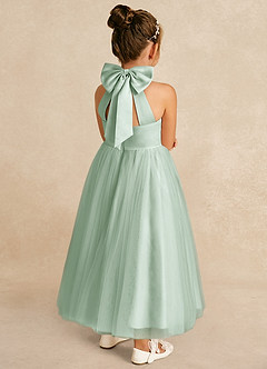 Azazie Bev Flower Girl Dresses Agave A-Line Convertible Tulle Dress image6