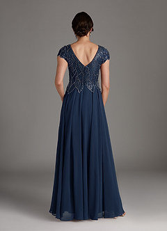 Azazie Eleanor Mother of the Bride Dresses Dark Navy A-Line Sequins Chiffon Dress image5