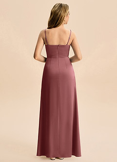 Azazie Abby Junior Amethyst A-Line Pleated Stretch Satin Dress image2