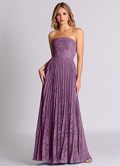 Azazie Mariana Bridesmaid Dresses Wisteria A-Line Strapless Floral Burnout Convertible Dress image1
