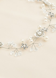 front Pearl And Crystal Floral Headband