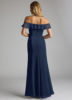 Azazie Sophie Bridesmaid Dresses Dark Navy A-Line Off the Shoulder Chiffon Convertible Dress image4