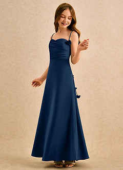 Azazie Kandi Girls Formal Final Sale Dusty Rose A-Line Sweetheart Neckline Stretch Satin Dress image2