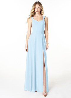 Azazie Julie Bridesmaid Dresses Sky Blue A-Line Sweetheart Neckline Chiffon Dress image1