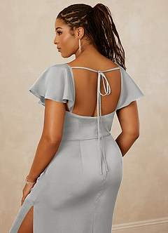 Christian Siriano Bridal for Azazie 1005 Bridesmaid Dresses Silver Sheath Sweetheart Neckline Stretch Satin Dress image10