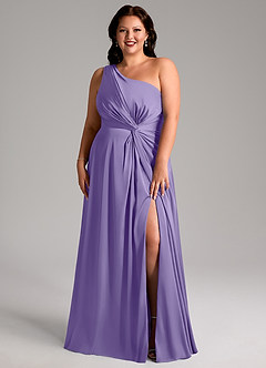 Azazie Brooke Bridesmaid Dresses Tahiti A-Line One Shoulder Stretch Satin Dress image9