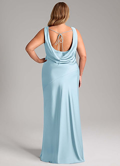 Azazie Rylina Bridesmaid Dresses Sky Blue Mermaid Stretch Satin Dress image8