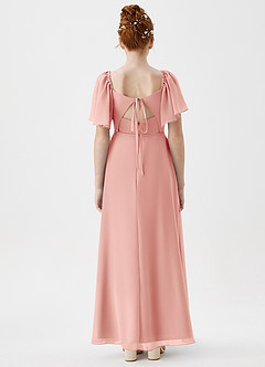 Azazie Chloe Junior Rosette A-Line Sweetheart Neckline Chiffon Dress image2