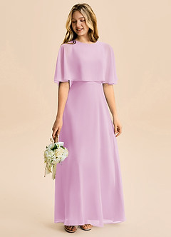 Azazie Maris Junior Linia A Szyfon Długość podłogi Młodsza druhna Sukienka image6