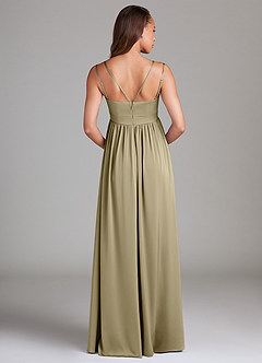 Azazie Emree Maternity Bridesmaid Dresses A-Line Stretch Satin Floor-Length Dress with Pockets image2