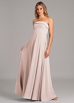 Azazie Lucienne Brudtärnklänningar Klänning av A-Linje i Chiffong Axelbandslös Rosenblad Konvertibel image1