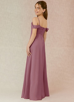 Azazie Kaitlynn Junior Vintage Mauve A-Line Off the Shoulder Chiffon Dress image5