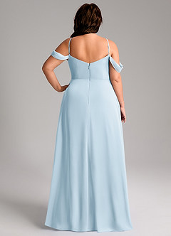 Azazie Marley Bridesmaid Dresses Sky Blue A-Line Off the Shoulder Chiffon Convertible Dress image12