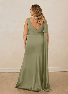 Christian Siriano Bridal for Azazie 1011 Brautjungfernkleider Meerjungfrau-Linie Schleifen Stretch-Satin Kleid Pistazie image19
