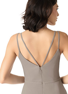 Azazie Janine Abiti da Damigella Abito A-Line in Chiffon con Scollo a V Taupe image5