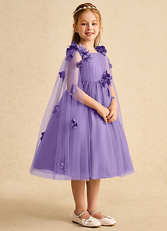 Azazie Staria Flower Girl Dresses Tahiti Ball-Gown Ruched Tulle Dress image8
