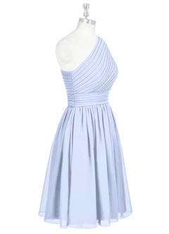 Azazie Katrina Bridesmaid Dresses Ice A-Line One Shoulder Chiffon Dress image8