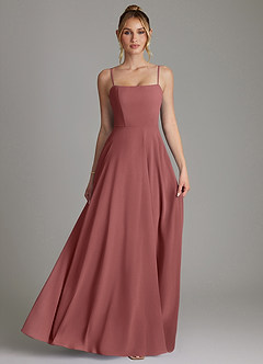 Azazie Elita Bridesmaid Dresses Amethyst A-Line Pleated Chiffon Dress image4