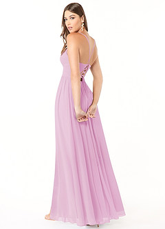 Azazie Aaida Bridesmaid Dresses Candy Pink A-Line Corset Chiffon Dress image5