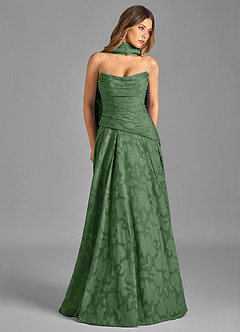 Azazie Gabriela Abiti da Damigella Abito A-Line in Burnout Floreale Senza Cinturino Eucalipto image3