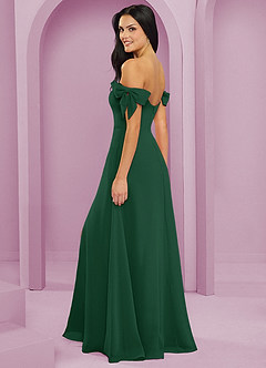 Barbie ♥ Azazie Bridesmaid Dresses Dark Green A-Line Off the Shoulder Chiffon Convertible Dress image6
