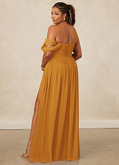 Christian Siriano Bridal for Azazie 1014 Brautjungfernkleider A-Linie Schulterfrei Chiffon Kleid Butterscotch image11