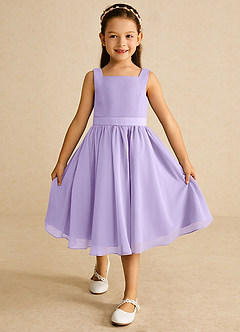 Azazie Ari Flower Girl Dresses Lilac A-Line Sleeveless Chiffon Dress image2