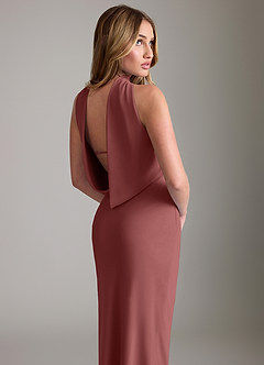 Azazie Lusinda Vestidos de madrinha de casamento Vestido Ametista de Chiffon de sereia com Fora do ombro image5