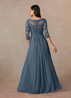 Azazie Hayek Mother of the Bride Dresses Neptune A-Line V-Neck Lace Chiffon Dress image4