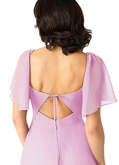 Azazie Chloe Bridesmaid Dresses Candy Pink A-Line Sweetheart Neckline Chiffon Dress image3