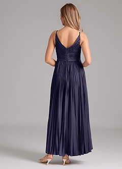 Azazie Raychelle Bridesmaid Dresses Stormy A-Line Pleated Stretch Satin Dress image4