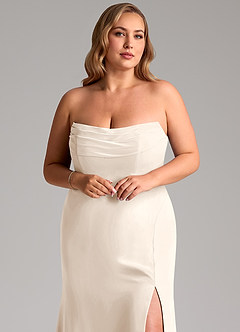 Azazie Saige Bridesmaid Dresses White Alabaster A-Line Off the Shoulder Chiffon Convertible Dress image11