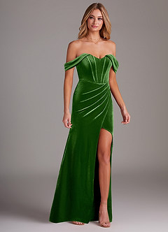 Azazie Jas Bridesmaid Dresses Ivy Sheath Off-The-Shoulder Corset Velvet Convertible Dress image4