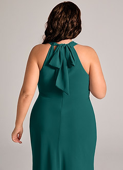 Azazie Doretta Bridesmaid Dresses Peacock Mermaid Pleated Chiffon Dress image12