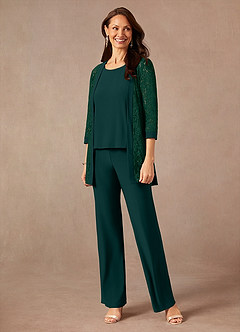 Azazie Mamrie Mother of the Bride Dresses Dark Green Pine Jumpsuit/Pantsuit Lace Dress image3