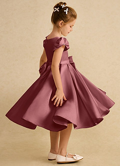 Azazie Pearl Robe Demoiselle D'honneur Fillette Robe Princesse en Mat Satiné Plissée Améthyste image3