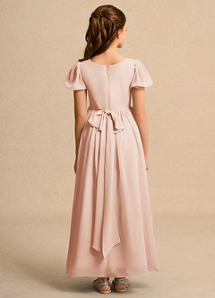 Azazie Lilia Junior Formal Flower Girl Dresses English Rose A-Line with Sleeves Chiffon Dress image2