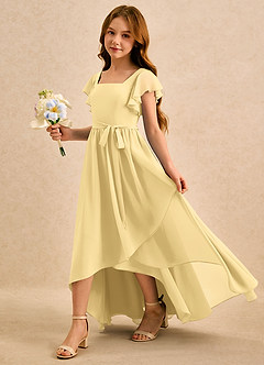 Azazie Milly Girls Formal Flower Girl Klänningar Klä A-Line i Chiffong Plisserad image6