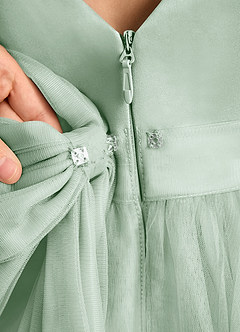Azazie Winnie Flower Girl Dresses Agave Ball-Gown Bow Tulle Dress image8