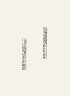 front Pointed Collar Crystal Tennis Necklace and Earrings Jewelry Set