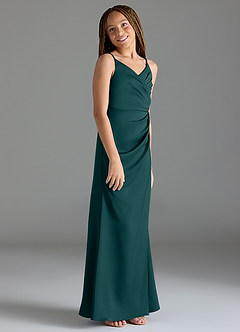 Azazie Maci Junior Meerjungfrau-Linie Plissee Stretch-Satin Kleid Kiefer image4