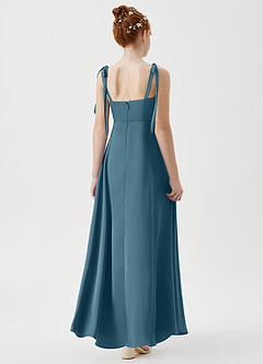 Azazie Rosey Junior Robe Trapèze en Satin extensible Encolure en Forme de Cœur Bermude image2