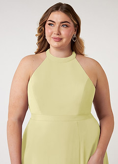Azazie Clarice Abiti da Damigella Abito A-Line in Chiffon con Scollo Halter Sorbetto Al Limone image13