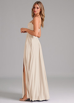 Azazie Tyla Bridesmaid Dresses White Alabaster A-Line Sweetheart Neckline Stretch Satin Dress image7