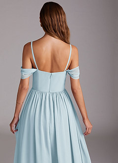 Azazie Calianna Bridesmaid Dresses Sky Blue A-Line Off the Shoulder Chiffon Convertible Dress image9