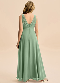 Azazie Odette Junior Matcha A-Line Sweetheart Neckline Chiffon Dress image7