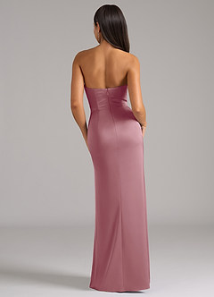 Azazie Marla Bridesmaid Dresses Vintage Mauve Sheath Strapless Stretch Satin Convertible Dress image6
