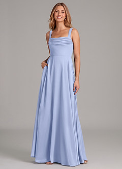 Azazie Shaude Vestidos de damas de honor Vestido de Hielo de Gasa de Corte en A con Plisado image3