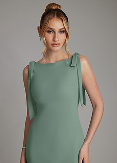 Azazie Luddie Abiti da Damigella Abito Sirena in Chiffon Fiocco Eucalipto image3